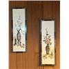 Image 3 : Qty 4 Asian Wall Panels w/ 3D Carved Vase & Floral Arrangements 12" x 36"