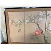 Image 3 : Asian Floral Motif 4-Panel Folding Screen w/ Maker's Mark 48" x 24"