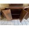 Image 4 : Wooden Cabinet w/ 4-Doors, Stone Top & Wall Mirror 39" x 13.5" x 30"H (49" Mirror)