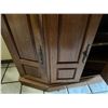 Image 5 : Wooden Cabinet w/ 4-Doors, Stone Top & Wall Mirror 39" x 13.5" x 30"H (49" Mirror)