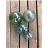 Image 2 : Qty 4 Japanese Glass Fishing Floats, Misc Sizes