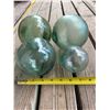 Image 3 : Qty 4 Japanese Glass Fishing Floats, Misc Sizes