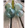 Image 5 : Qty 4 Japanese Glass Fishing Floats, Misc Sizes