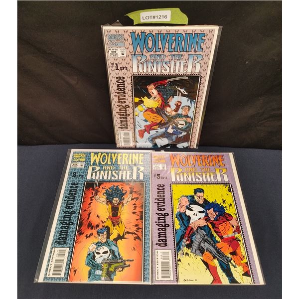 Wolverine and The Punisher: Damaging Evidence #1-3 (1993) Complete set