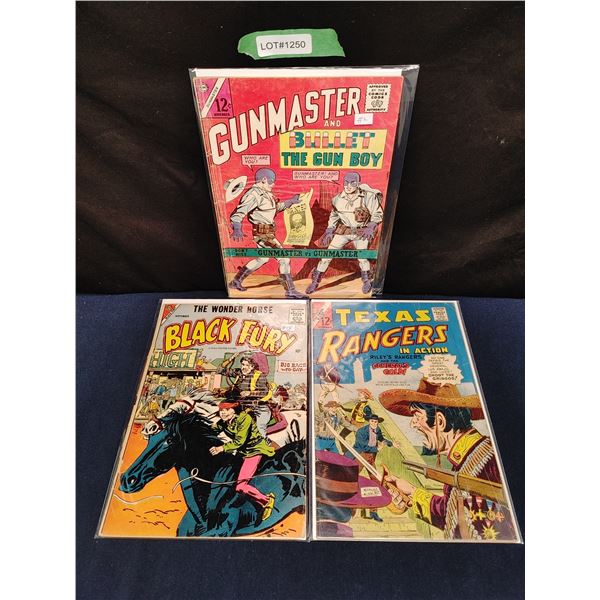 Assorted Silver Age Comics Gunmaster #2, Black Fury #15, Texas Rangers #62 (1960s)