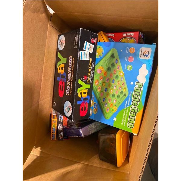BOX LOT OF PUZZLES GAMES AND KID GAMES
