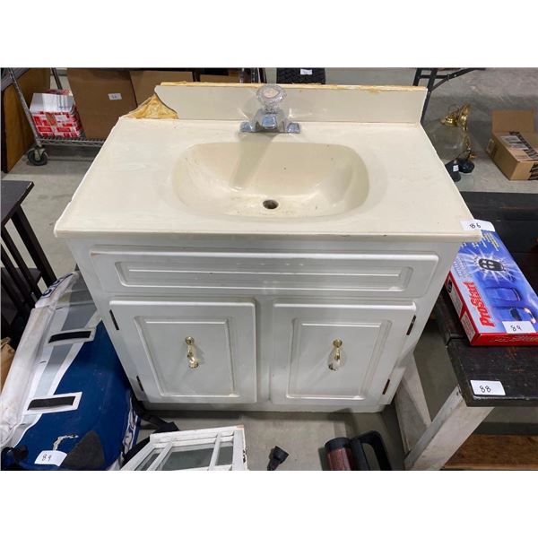 USED 30IN VANITY- BACKSPLASH IS CRACKED