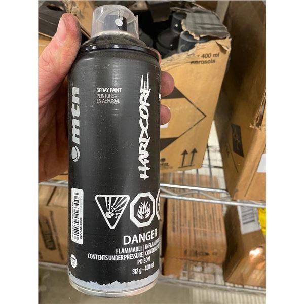 6 CANS OF BLACK SPRAY PAINT