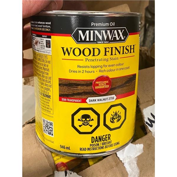 4 CANS OF MINWAX WOOD FINISH PENETRATING STAIN- DARK WALNUT
