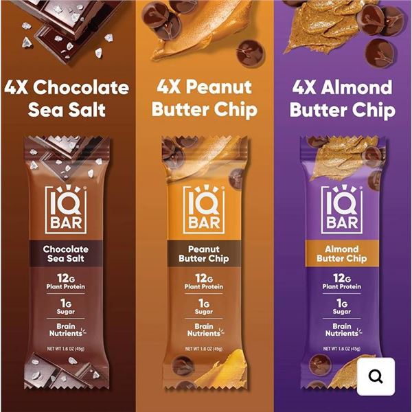 IQBAR Protein Bar Variety Pack, 18 Count