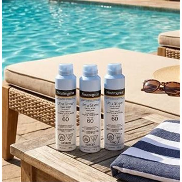 Neutrogena Ultra Sheer Body Mist SPF 60, 3 x141G