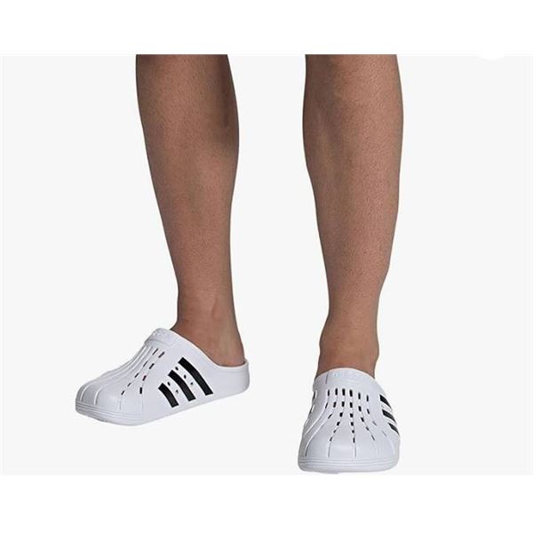 Adidas Adilette Clog Size 8 White Black