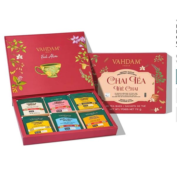 Vahdam Chai Tea Sampler 36 Bags