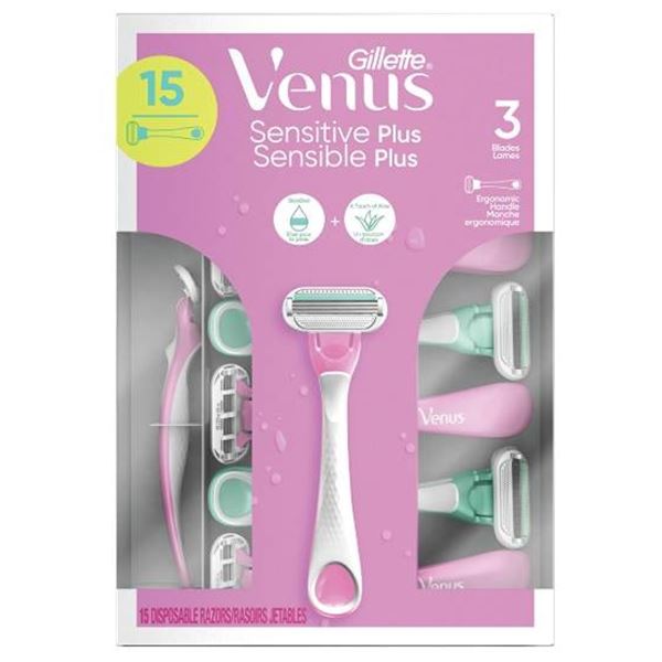 Gillette Venus Sensitive Plus Razors, 15 Pack