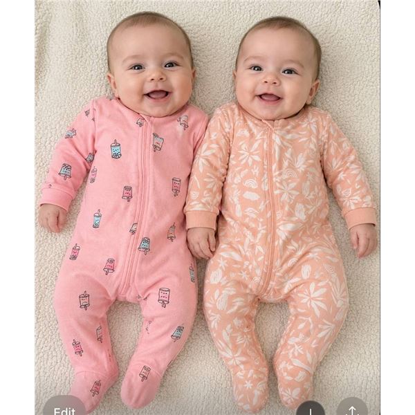 Pekkle 6M Baby Sleepsuits Set of 2