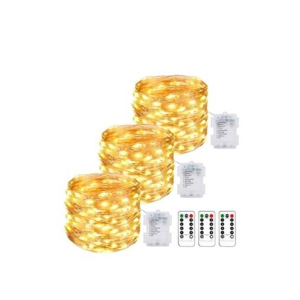 3 Pack Outdoor Fairy Lights 33ft 100LED