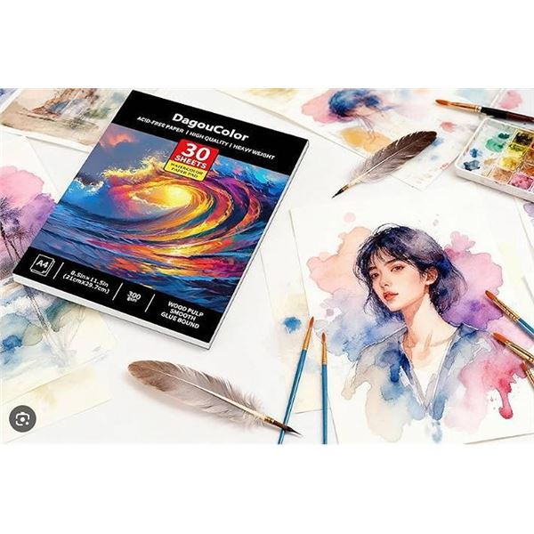 Set of 2 DagouColor A4 Watercolor Paper Pad Set