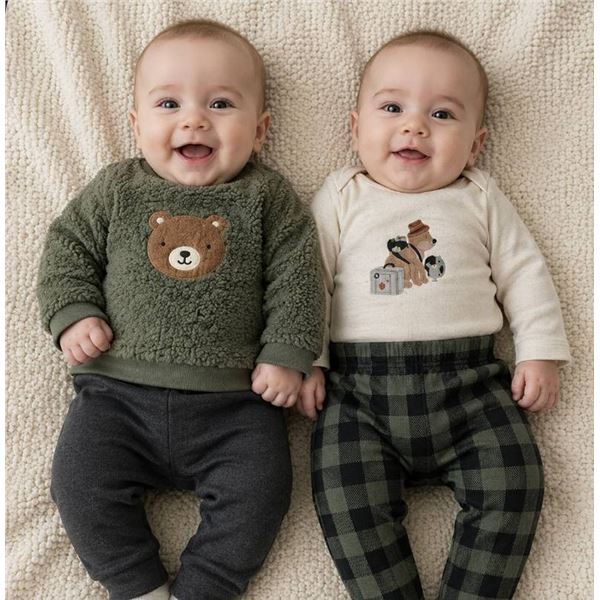 Pekkle 4-Piece Baby Outfit Set, 9M
