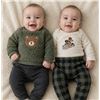 Image 1 : Pekkle 4-Piece Baby Outfit Set, 9M