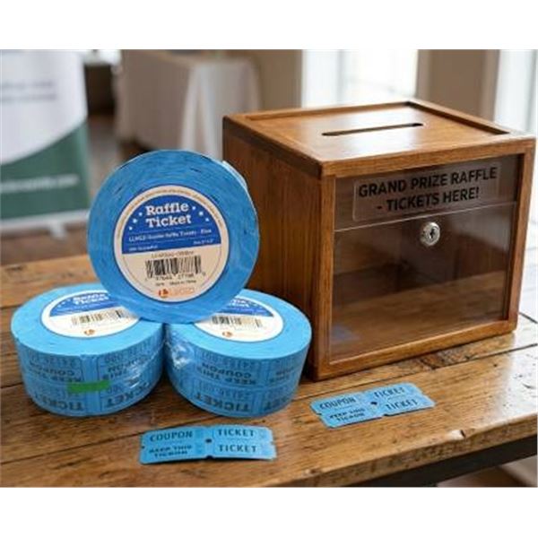 LIKED Blue Double Raffle Tickets, 3 Rolls