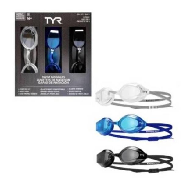 TYR Adult Swim Goggles 3-Pack