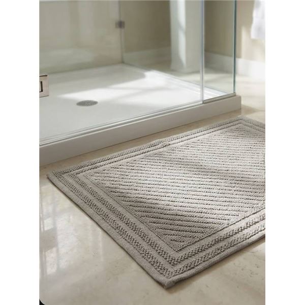 Gray Cotton Bath Rug, 2' x 3'
