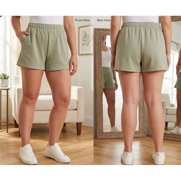 Lazypants shorts M, 4-inch inseam, green