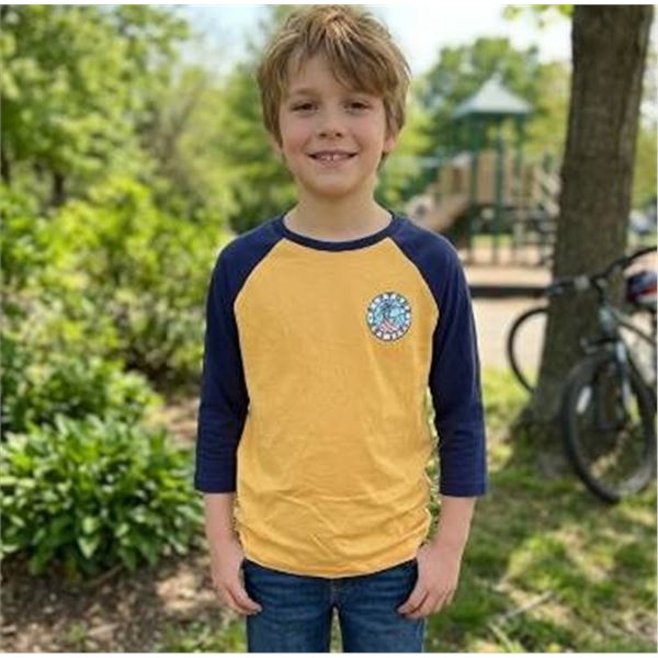 Ripzone Kids' Baseball T-Shirt Orange/Navy