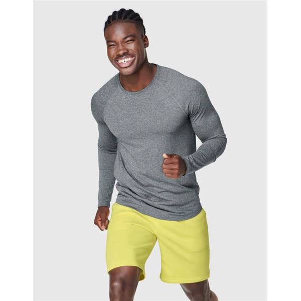 FWD Men's Core Melange Long-Sleeve Top - Size XXL - Black Beauty