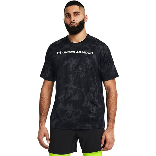 Under Armour Men's Tech ABC Camo T-Shirt, Size M, Black