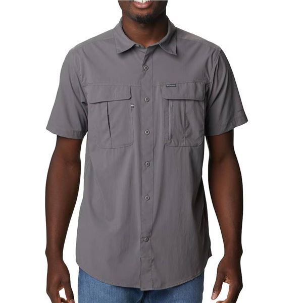 Columbia Men's Newton Ridge II Shirt in Gray, Size Small