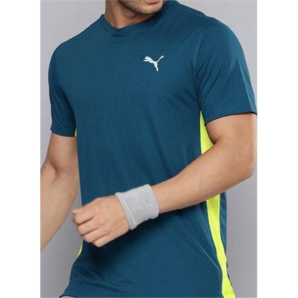 Puma DryCell Performance T-Shirt, Blue/Yellow, Size Large