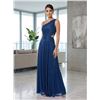Image 1 : Betsy & Adam One-Shoulder Evening Gown, Size 4, Blue