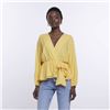 Image 1 : Womens Yellow Spot Long Sleeve Kimono Wrap Top, Size 8 US