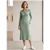 Image 1 : Gant D2 Rib Polo Dress, Jade Green, Size L