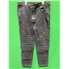 Image 2 : Balmain Paris Tapered Biker Jeans in Washed Black Denim, Size 32
