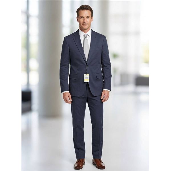 Men’s Two-Piece Suit, Navy, Size 54R