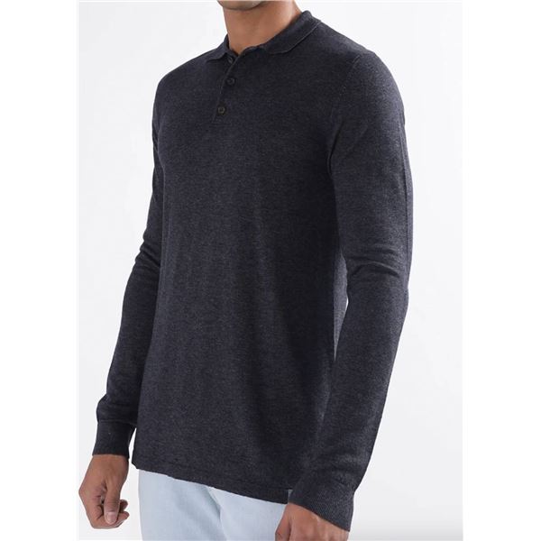 Brunn & Stengade Long-Sleeve Polo Shirt, Size L