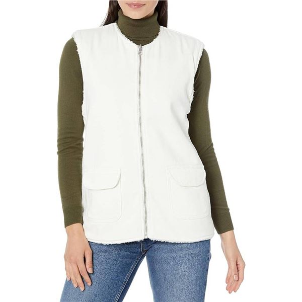 Lola Jeans Women's XS Sherpa-Lined White Vest