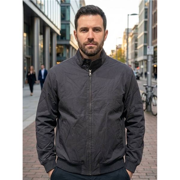 Men’s Mango Jacket, Size XXL, Black