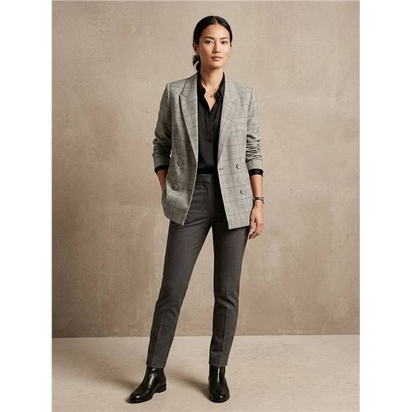 Mango Suit Women’s Blazer in Grey, Size Small