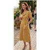 Image 1 : Compania Fantastica Striped Short-Sleeve Button-Up Dress, Size M