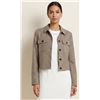 Image 1 : Women's Calvin Klein Tweed Jacket, Size 10, Brown/Beige Checkered Pattern