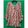 Image 2 : Moon River Floral Ruffle Long Blouse in Pink Size Large