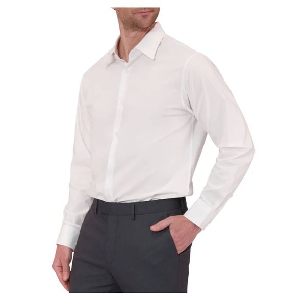 Modern English Classic Fit Long-Sleeve Dress Shirt, Size XL, White