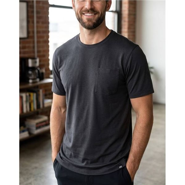 Black Crew Neck T-Shirt With Pocket Security Tag Removed