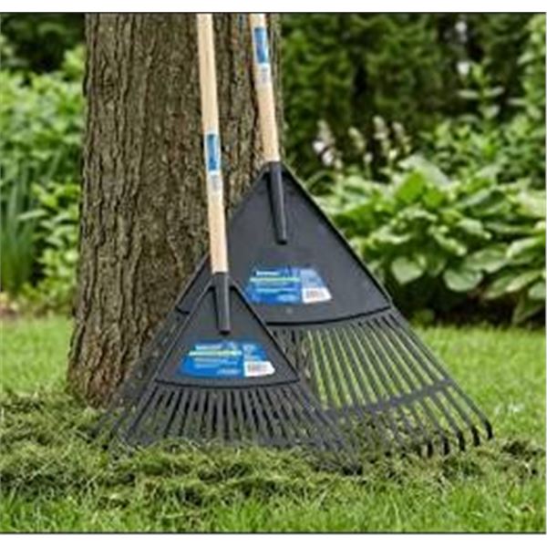 Two Valu Leaf Rake Tools with Wooden Handles