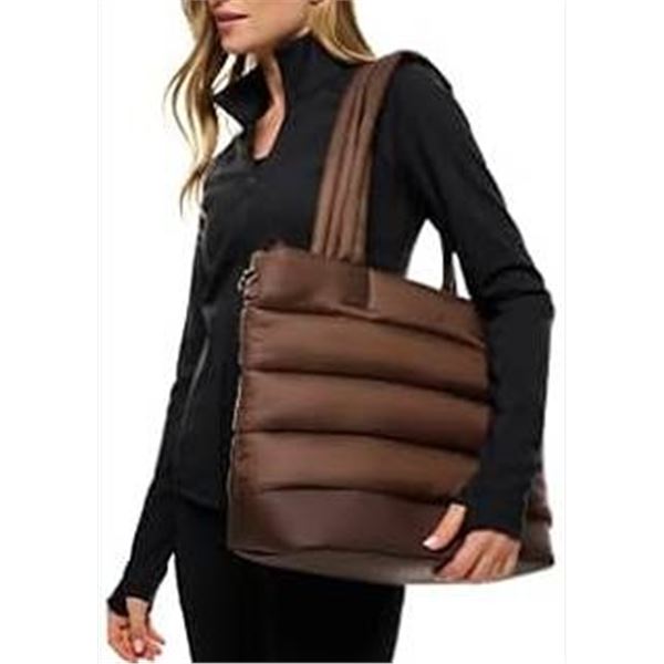 Lole Brown Quilted Tote Bag