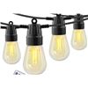 Image 1 : YSJ String Lights Outdoor Waterproof, 49FT Patio Lights with 20 Shatterproof Bulbs