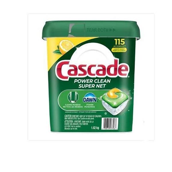 Cascade Power Clean Dishwasher Detergent ActionPacs, 115-count